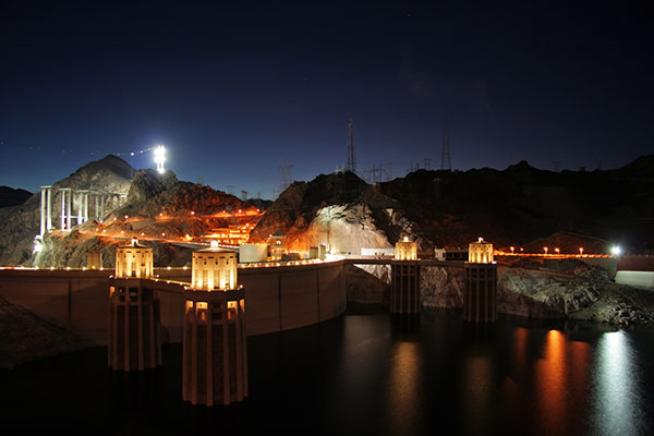 Hoover Dam from the Arizona side during early evening