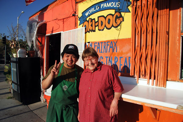 Yuta and Jutta at Oki Dog in Los Angeles, California